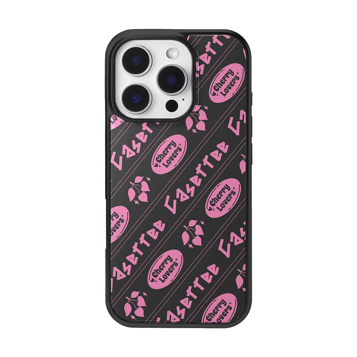 Cherry Lovers Black Soft Epoxy iPhone Case