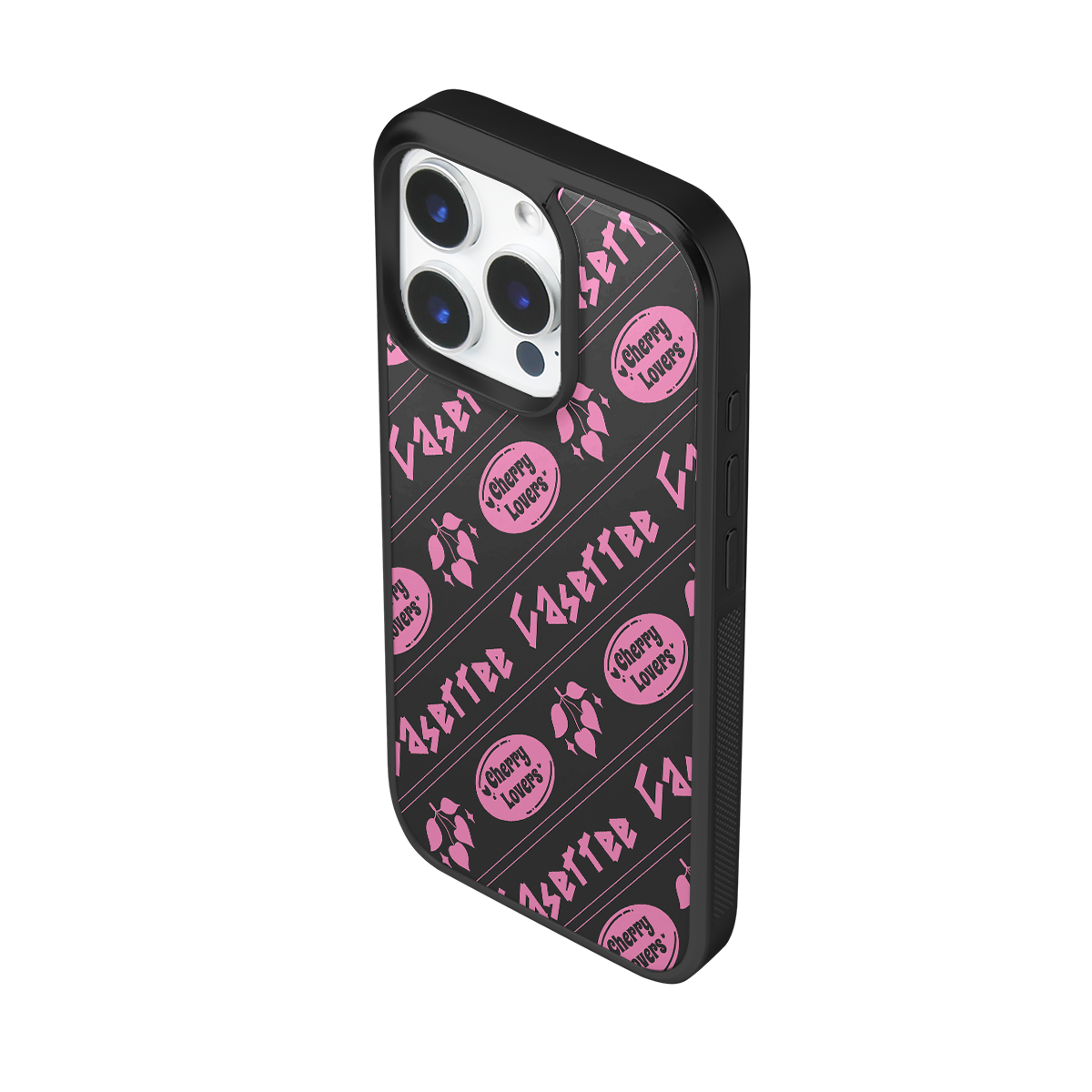 Cherry Lovers Black Soft Epoxy iPhone Case