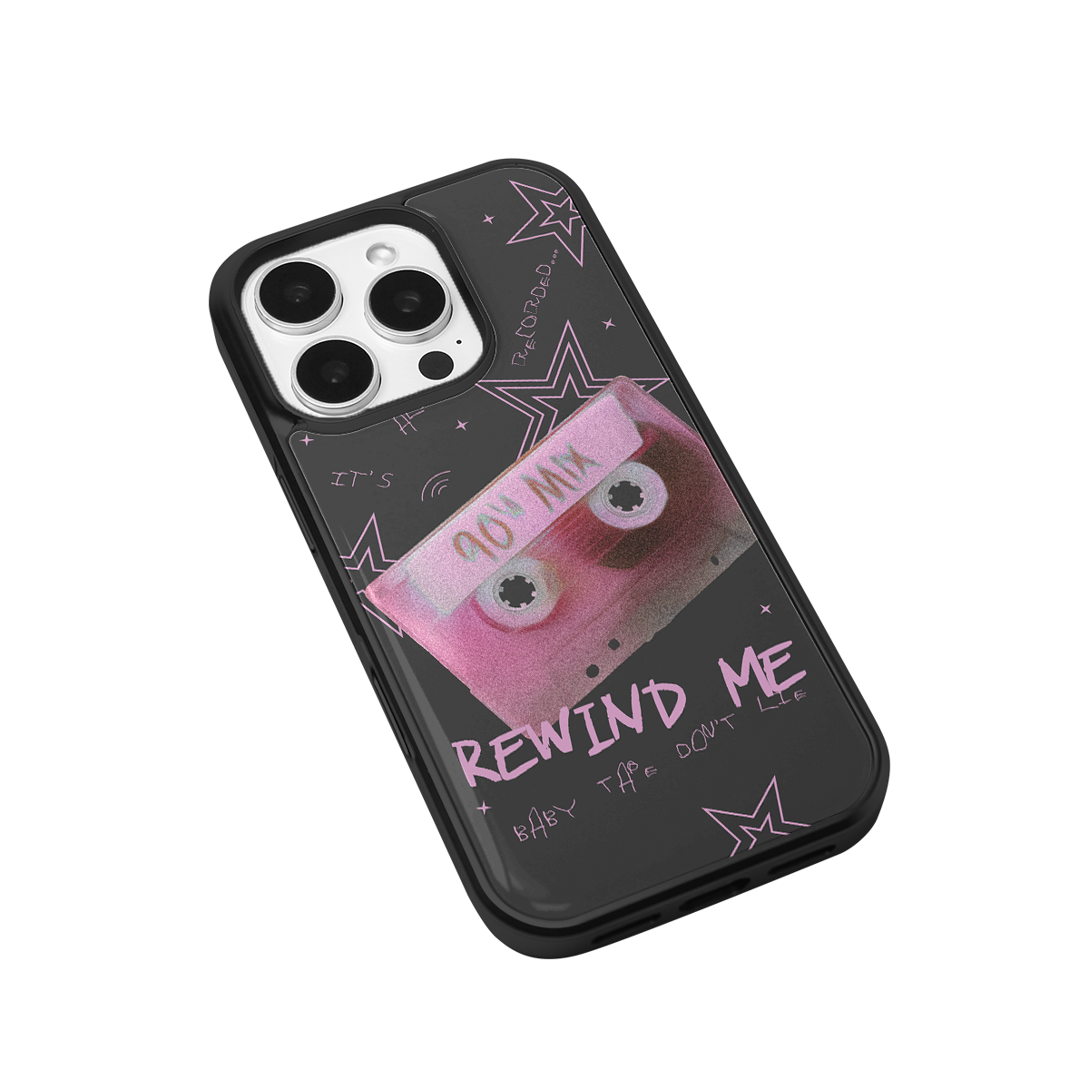 Rewind Me Black Soft Epoxy iPhone Case